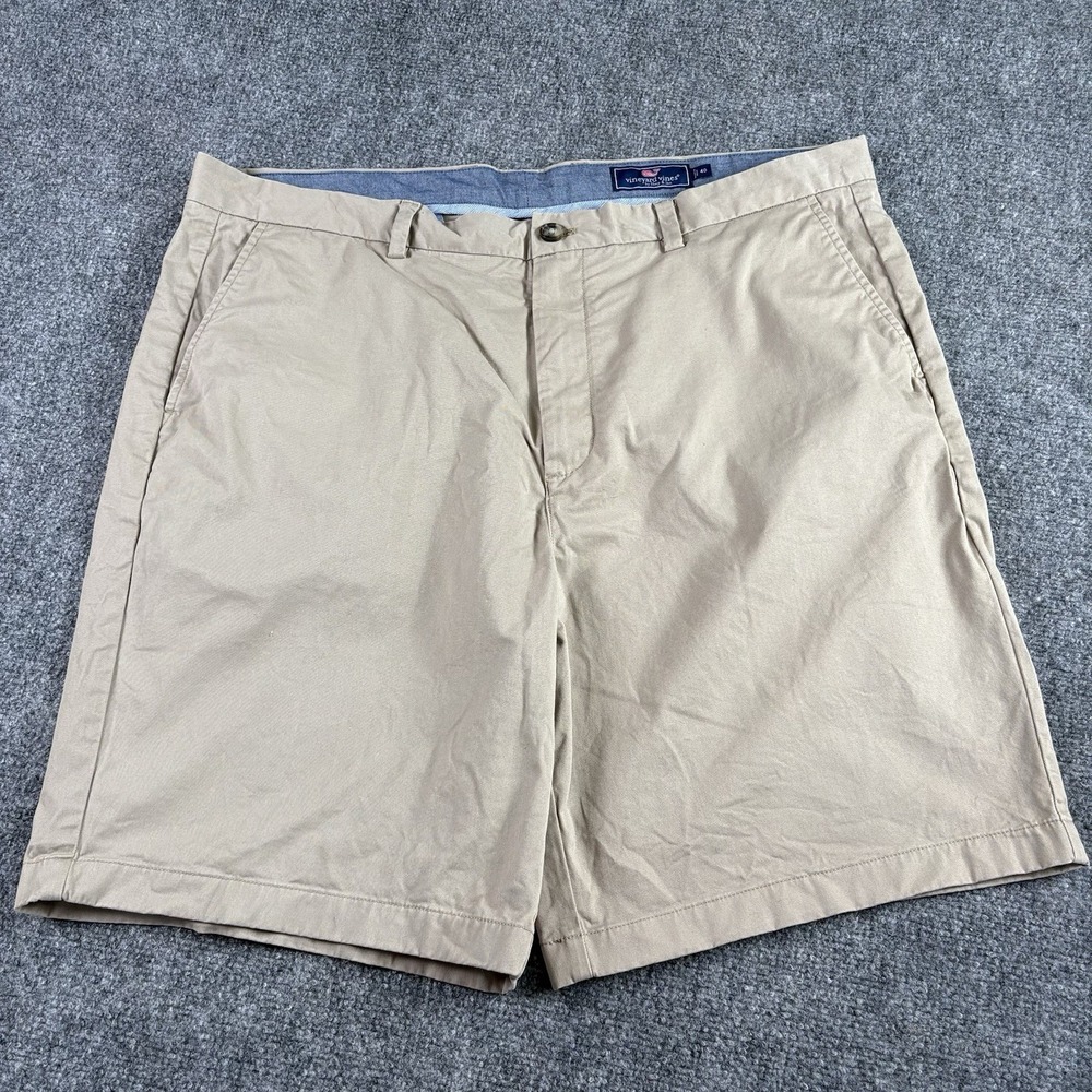 Vineyard Vines Shorts Men 40 Khaki Chino Preppy Coastal Golf Resort Nautical